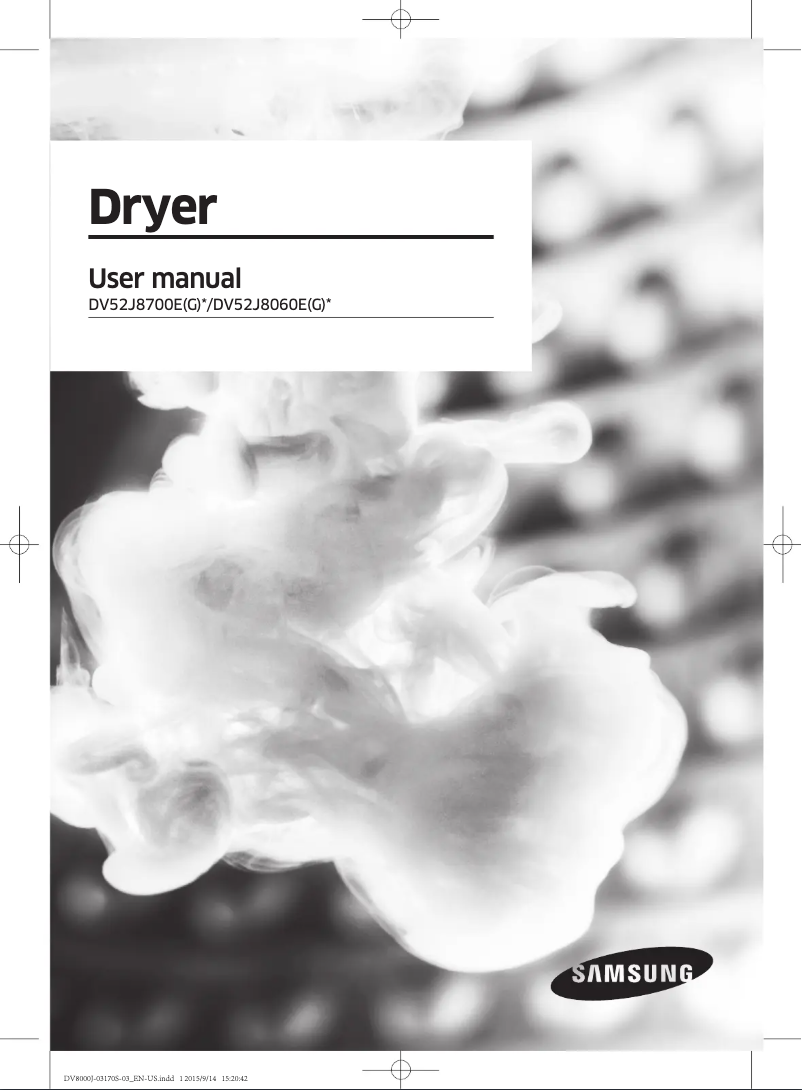 Image de la première page du manuel de l'appareil DV52J8700GP