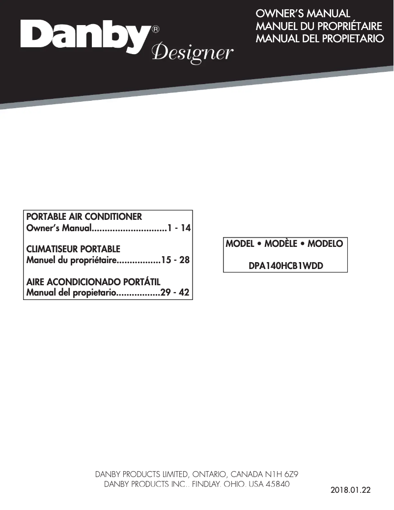 Image de la première page du manuel de l'appareil DPA140HCB1WDD