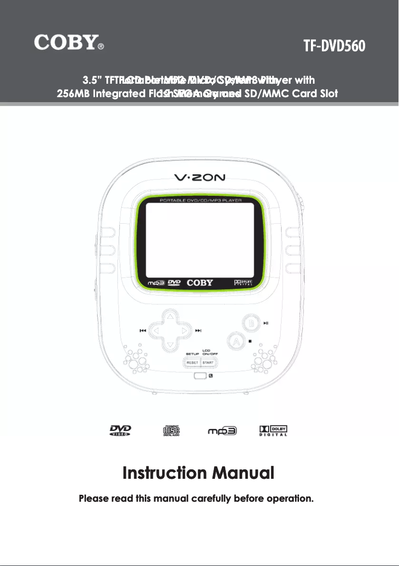 Página 1 del manual Manual de usuario Coby TF-DVD560