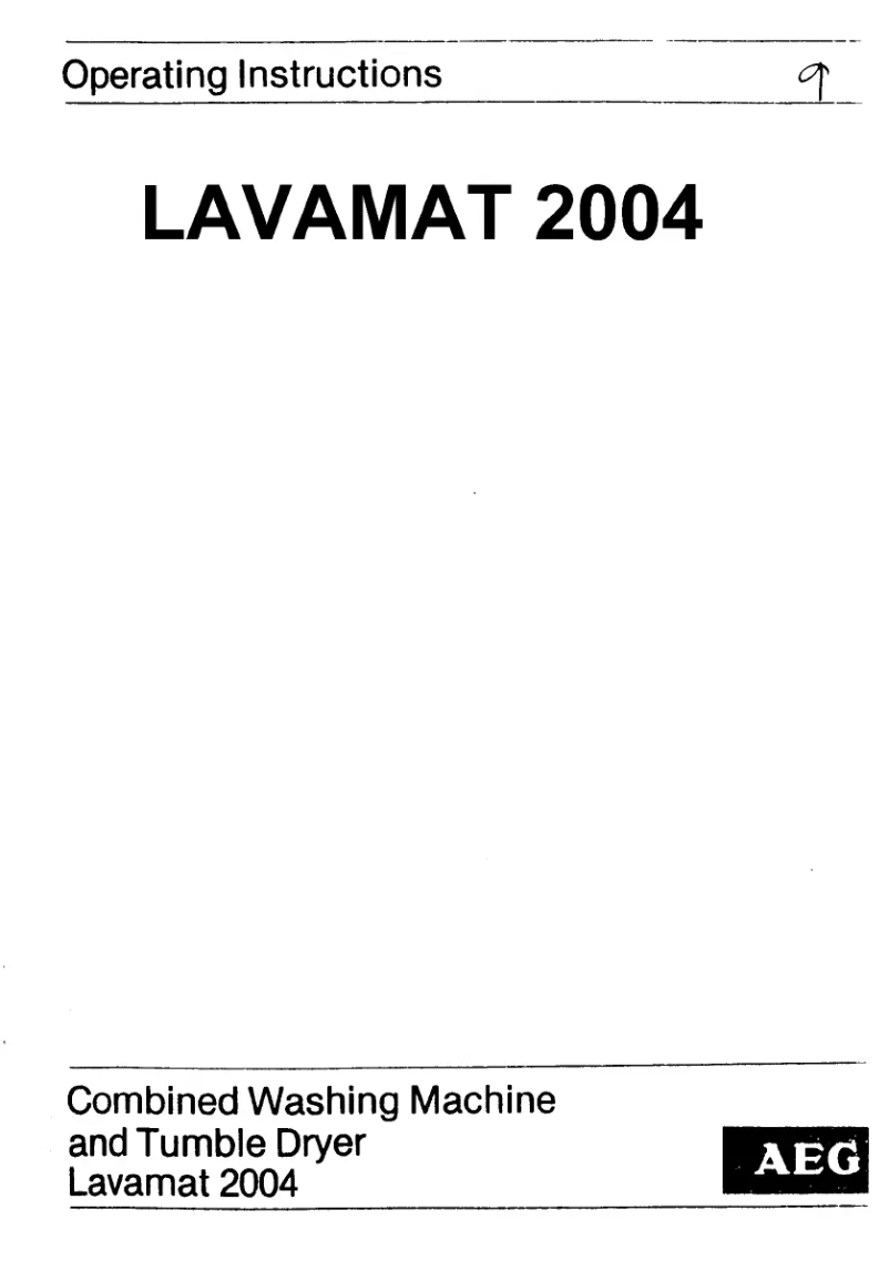 Image de la première page du manuel de l'appareil Lavamat 2004