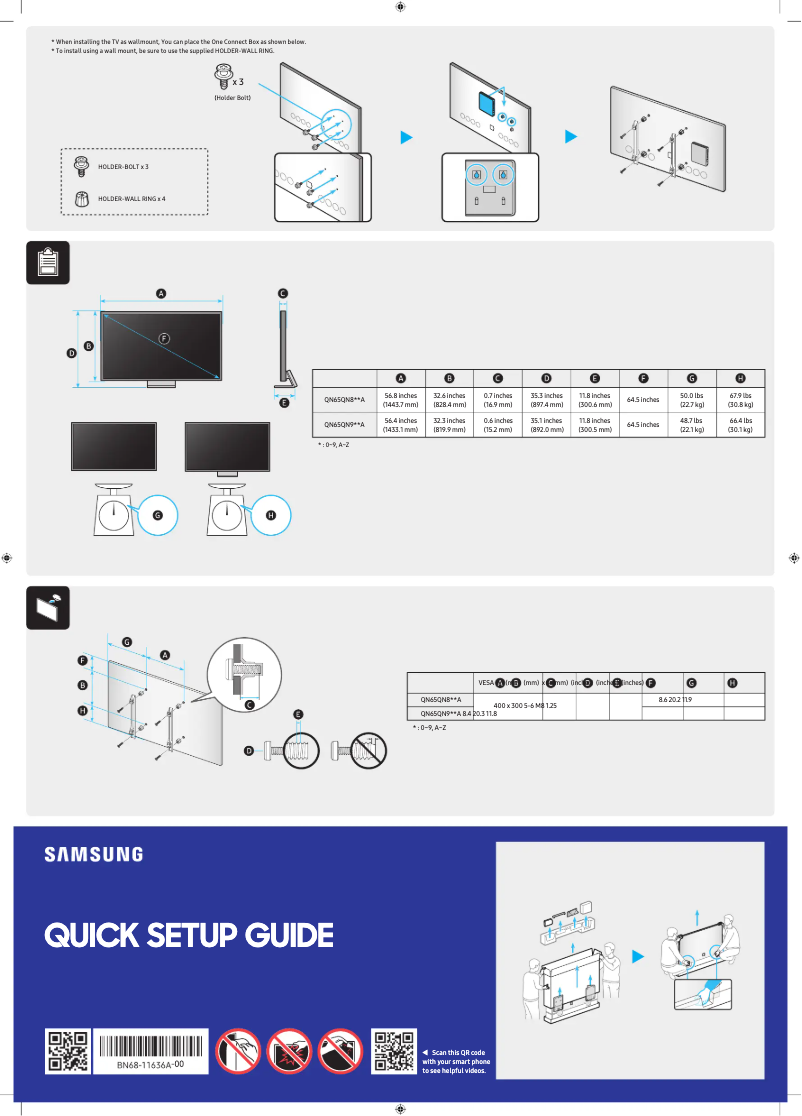 Image de la première page du manuel de l'appareil QN65QN900A