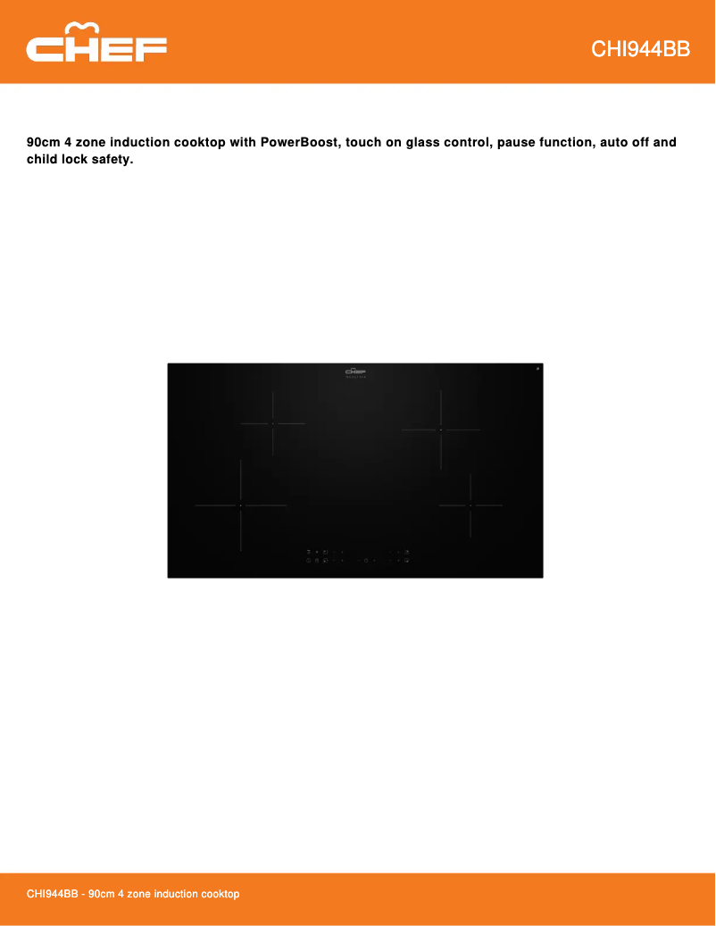 Página 1 del manual Ficha técnica Chef CHI944BB