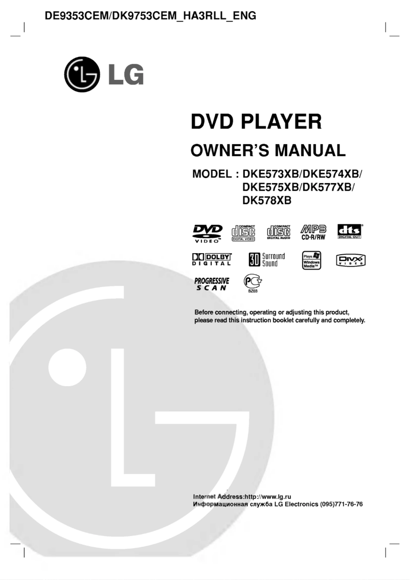 Image de la première page du manuel de l'appareil DKE574XB