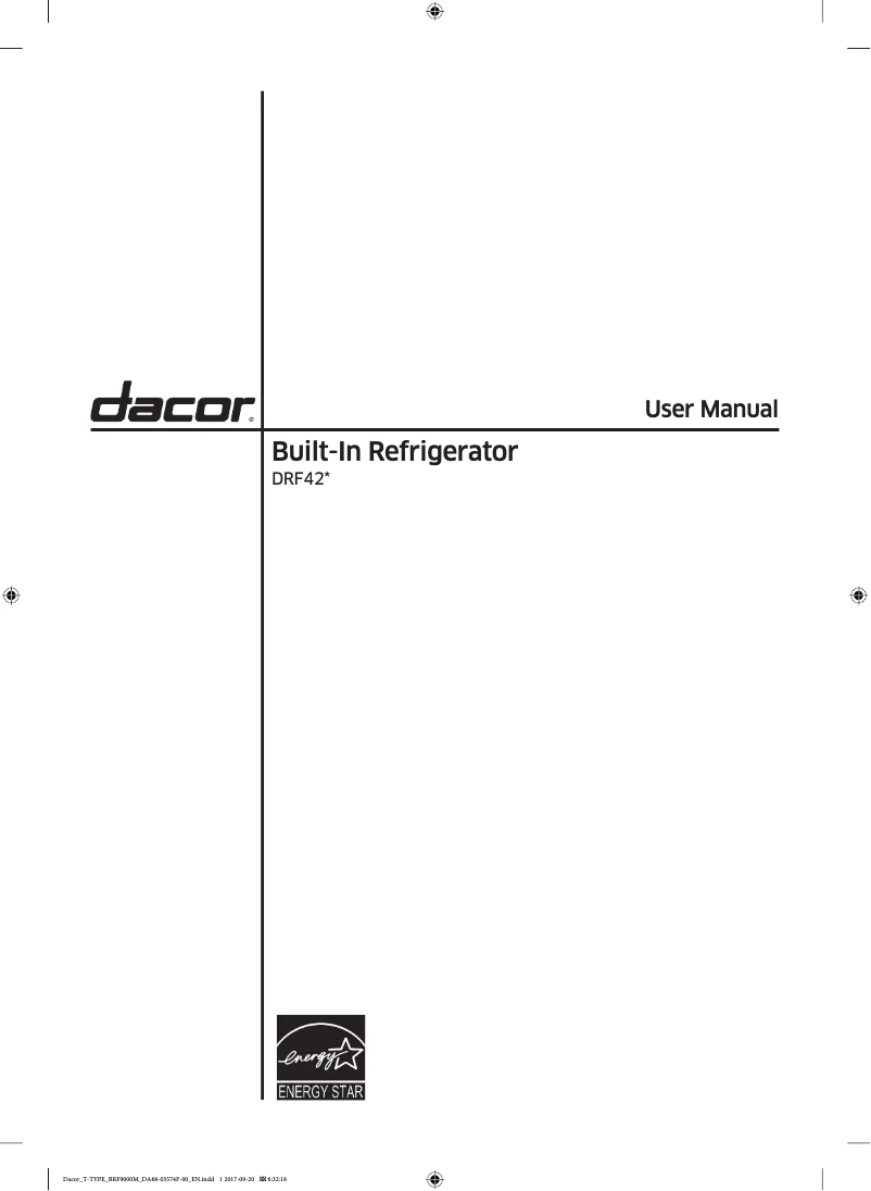 Page 1 de la notice Manuel utilisateur Dacor RAT42AMAAMS