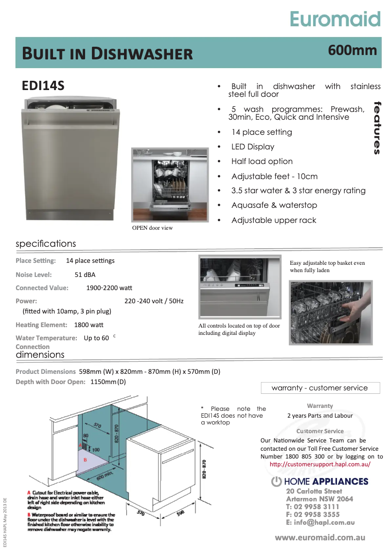 Image de la première page du manuel de l'appareil EDI14S