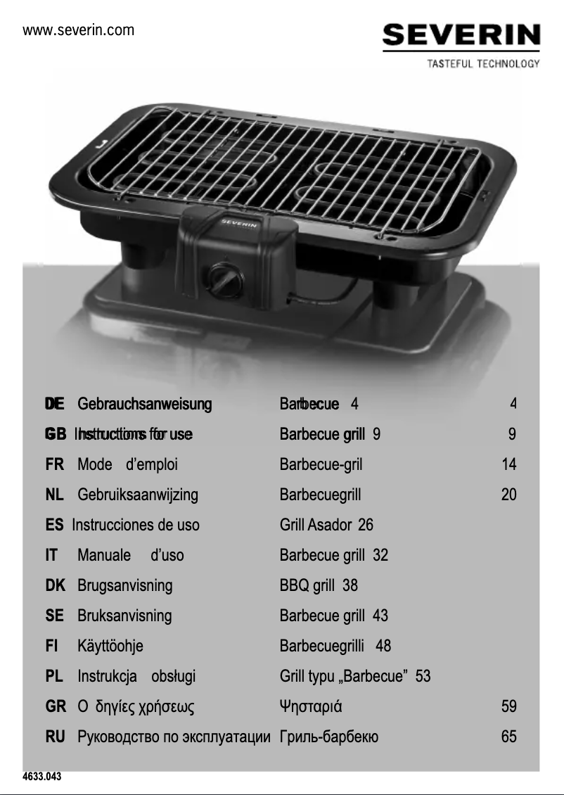 Page n°1 - Manuel utilisateur Severin PG 2792
