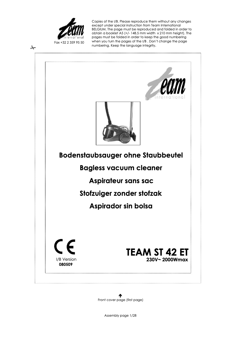 Image de la première page du manuel de l'appareil ST 42