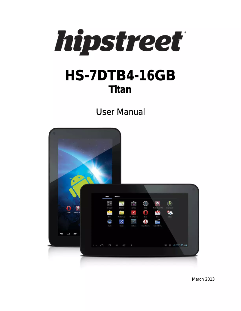 Page n°1 - Manuel utilisateur Hipstreet HS-7DTB4 Titan
