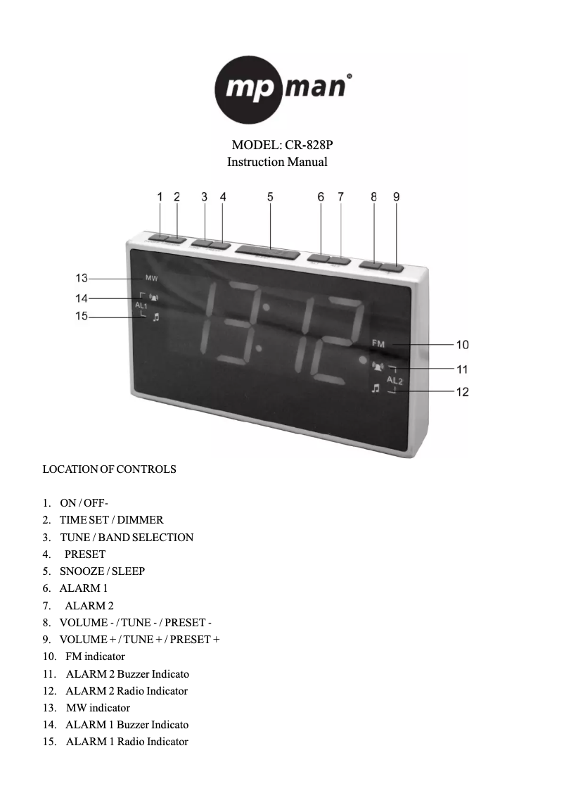 Image de la première page du manuel de l'appareil CR-316P