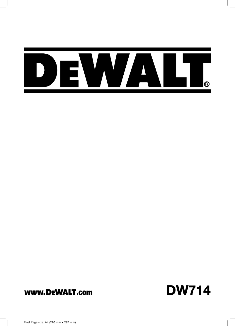 Page 1 de la notice Manuel utilisateur DeWalt DW714