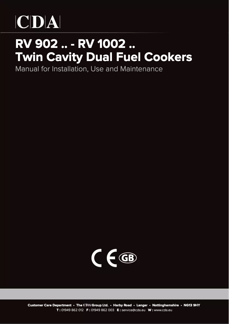 Page 1 de la notice Manuel utilisateur CDA RV1002