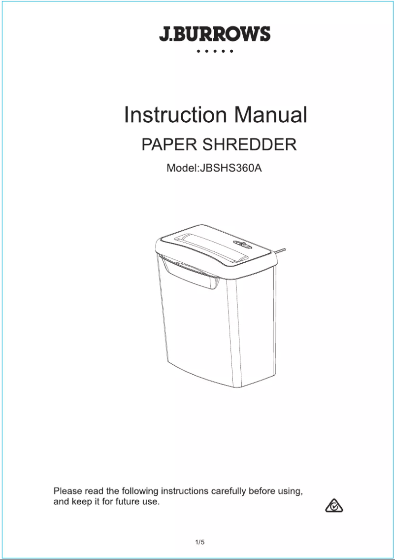 Page n°1 - Manuel utilisateur J.Burrows JBSHS360A