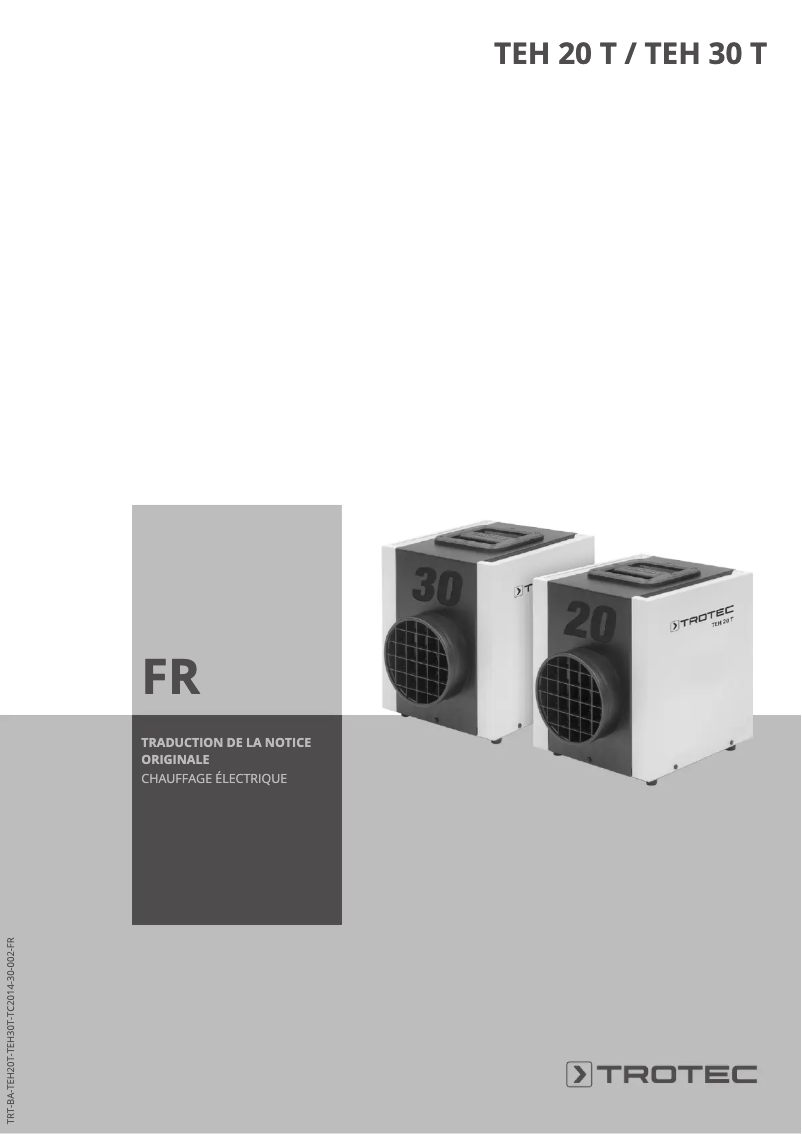 Page n°1 - Manuel utilisateur Trotec TEH 30 T