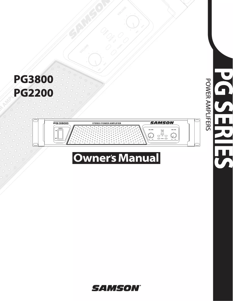 Image de la première page du manuel de l'appareil PG2200