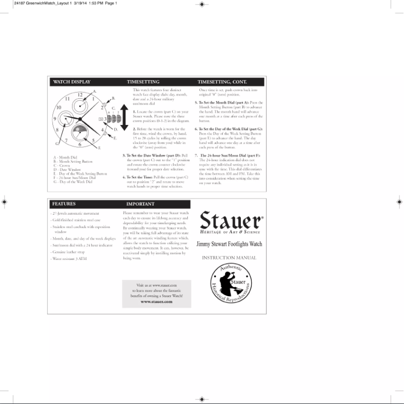 Page 1 de la notice Manuel utilisateur Stauer 30681