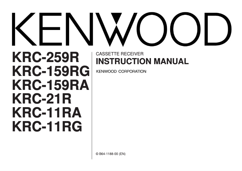 Page 1 de la notice Manuel utilisateur Kenwood KRC-159RG