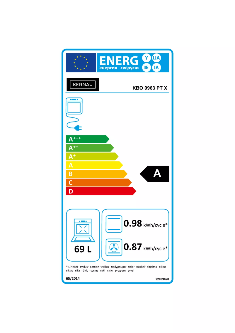 Page n°1 - Label énergétique Kernau KBO 0963 PT X