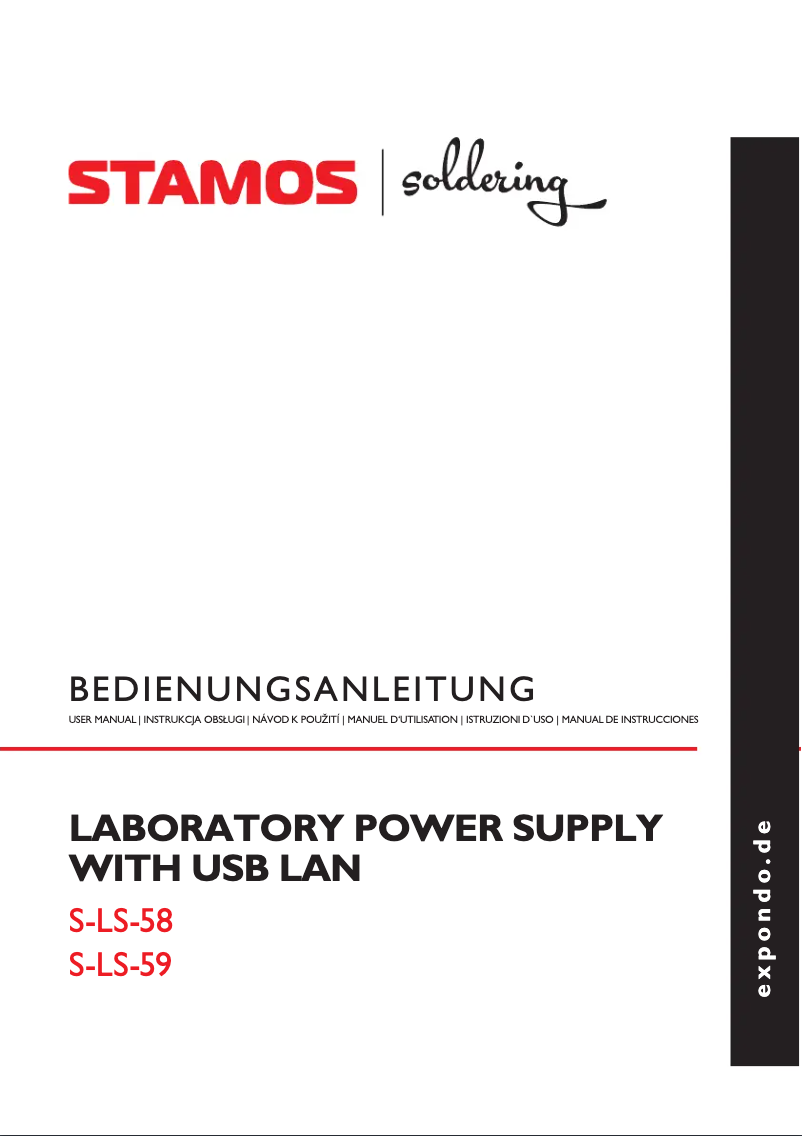 Page 1 de la notice Manuel utilisateur Stamos S-LS-58