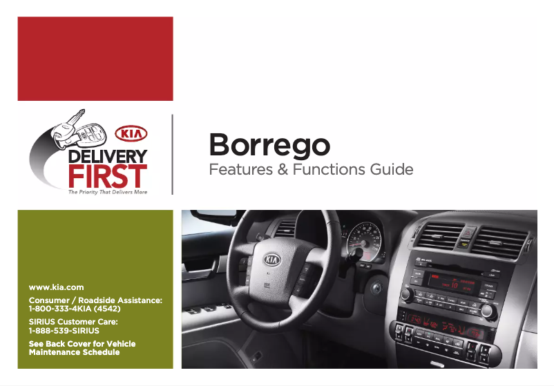 Page 1 de la notice Manuel utilisateur Kia Borrego (2009)