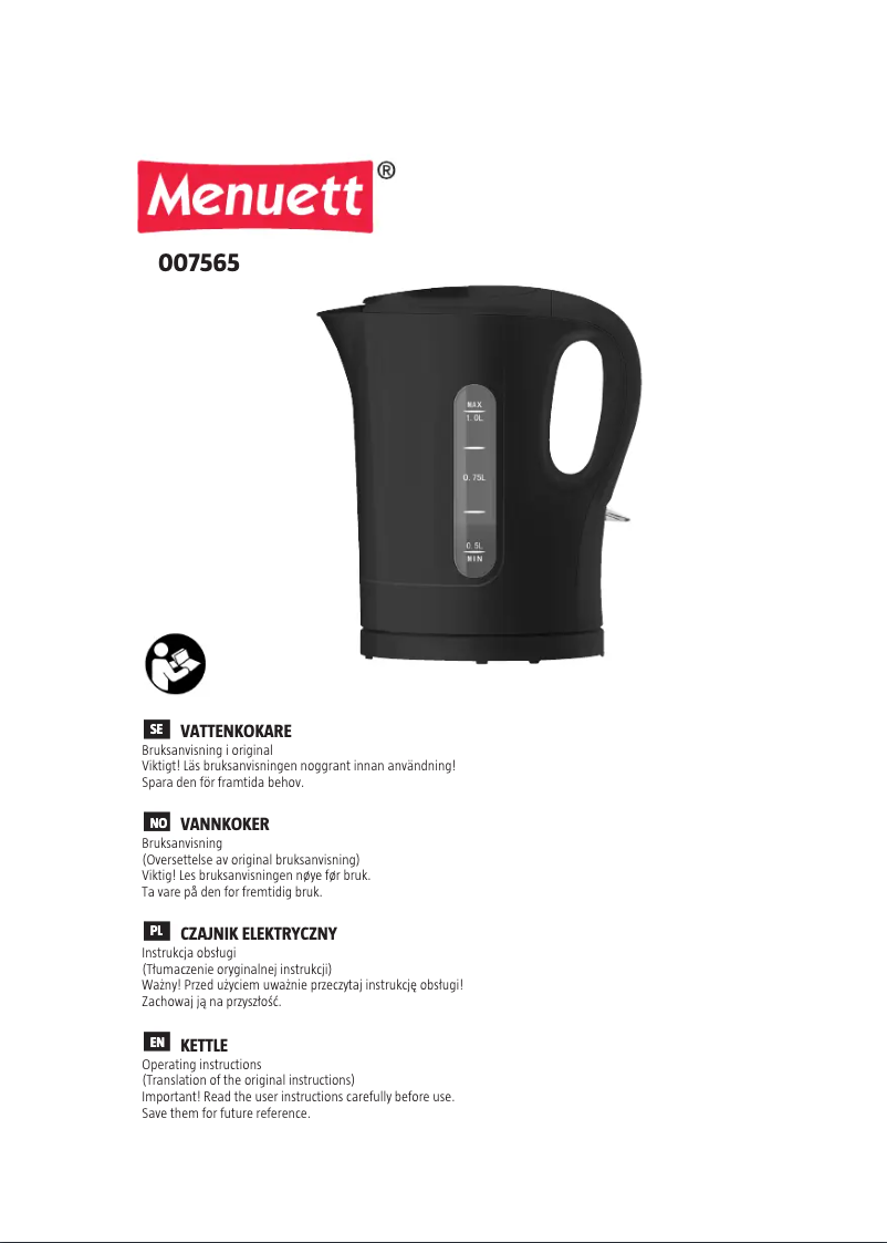 Página 1 del manual Manual de usuario Menuett 007-565