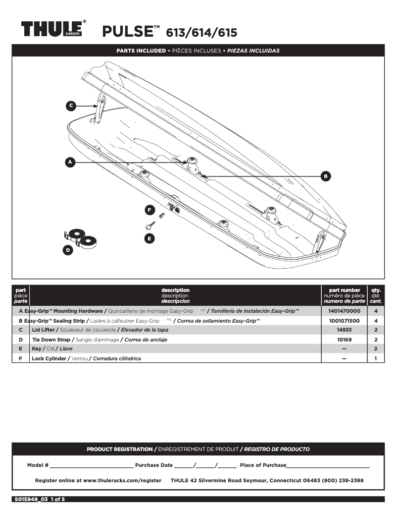 Página 1 del manual Manual de usuario Thule PULSE 613