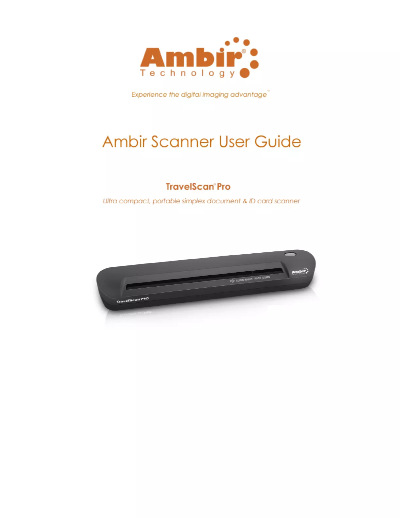 Page n°1 - Manuel utilisateur Ambir TravelScan Pro PS600