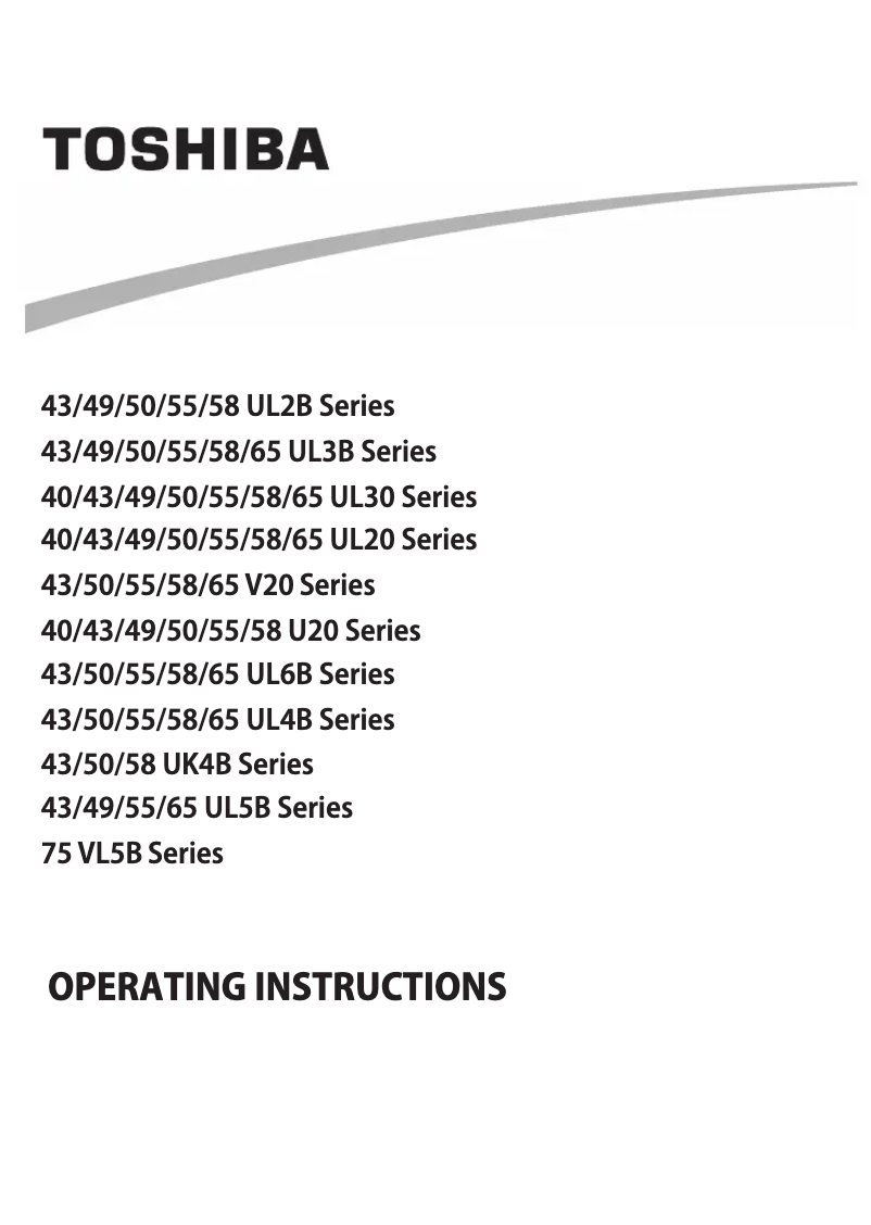 Page n°1 - Manuel utilisateur Toshiba 40U2063DB
