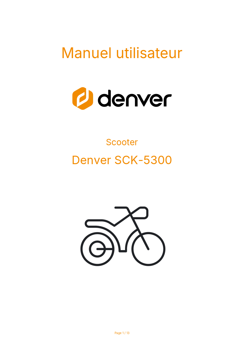 Image de la première page du manuel de l'appareil SCK-5300