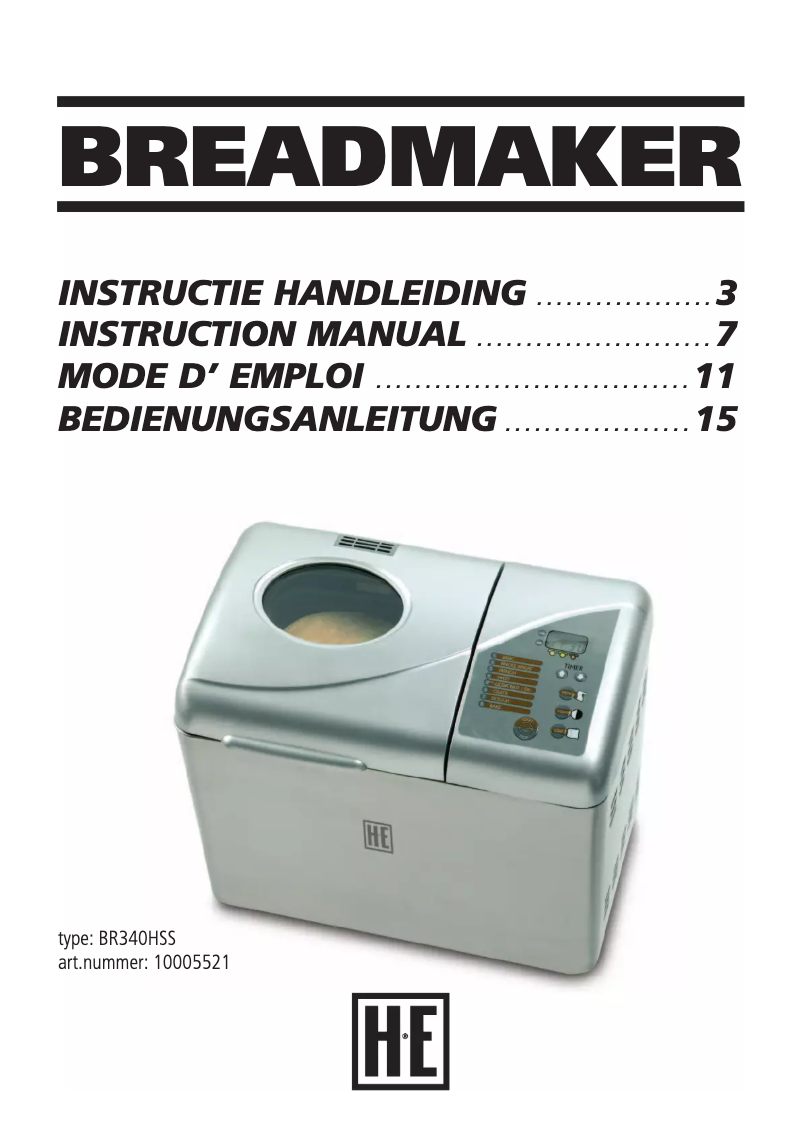 Page 1 de la notice Manuel utilisateur Holland Electro BR340H