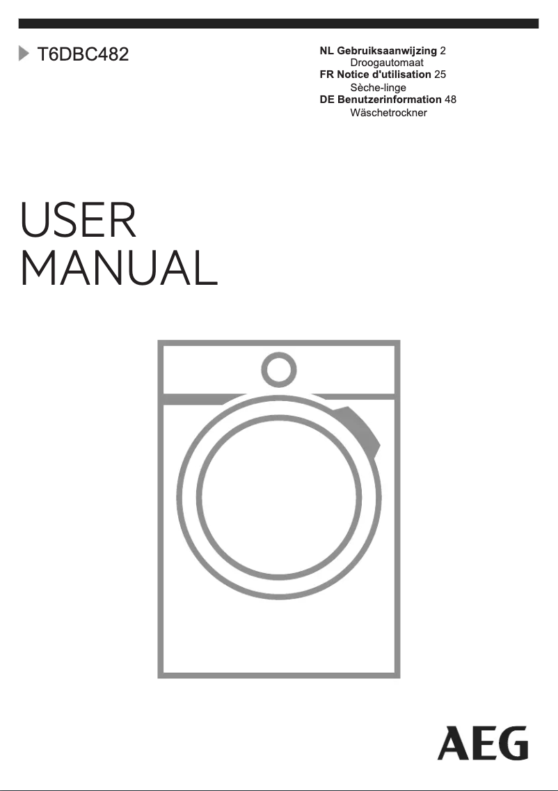 Página 1 del manual Manual de usuario AEG T6DBC482