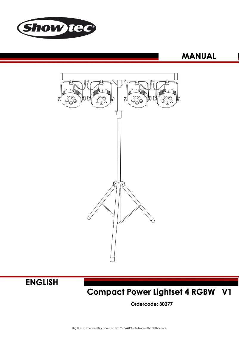 Page 1 de la notice Manuel utilisateur Showtec Compact Power Light Set 4 RGBW