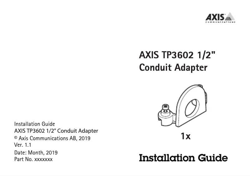 Page 1 de la notice Manuel utilisateur Axis TP3602
