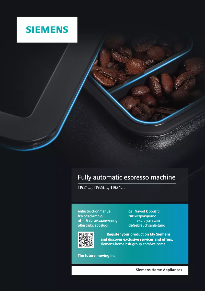 Page 1 de la notice Manuel utilisateur Siemens EQ.9 TI924301RW