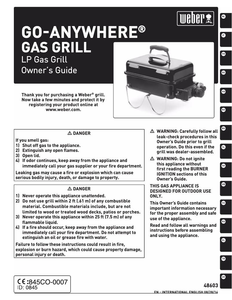 Página 1 del manual Manual de usuario Weber Go-Anywhere