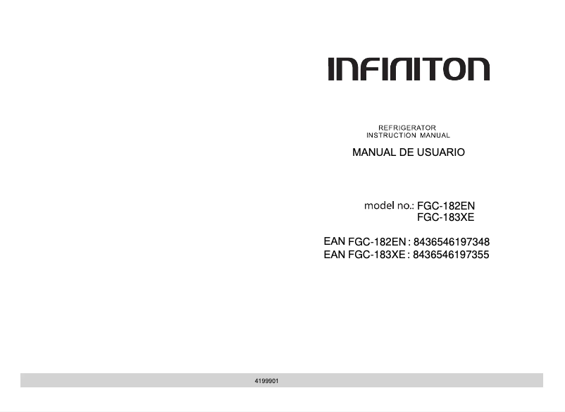 Page n°1 - Manuel utilisateur Infiniton FGC-182 EN