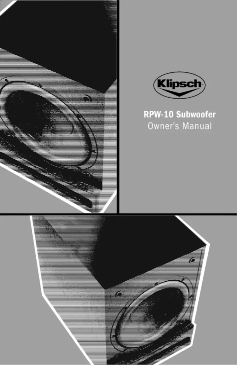 Page 1 de la notice Manuel utilisateur Klipsch RPW-10