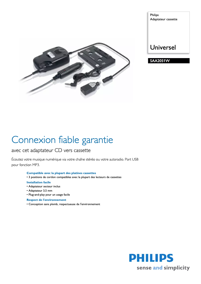 Imagen de la primera página del manual del dispositivo SAA2051W