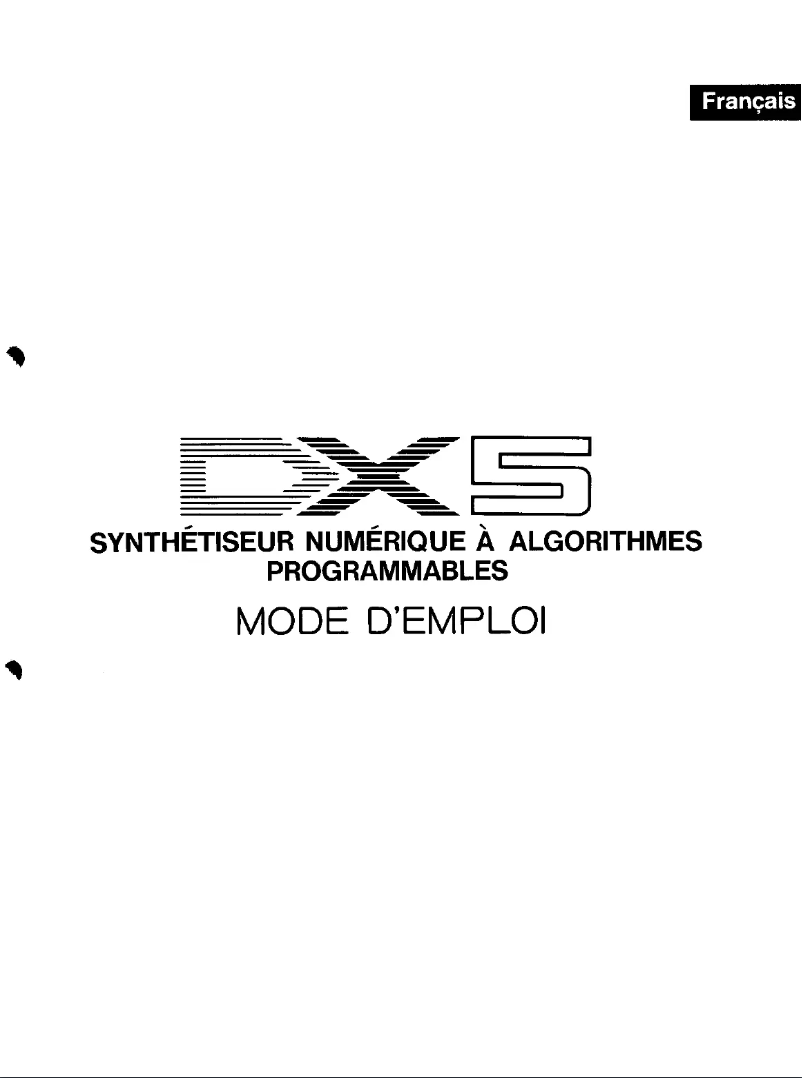 Image de la première page du manuel de l'appareil DX5