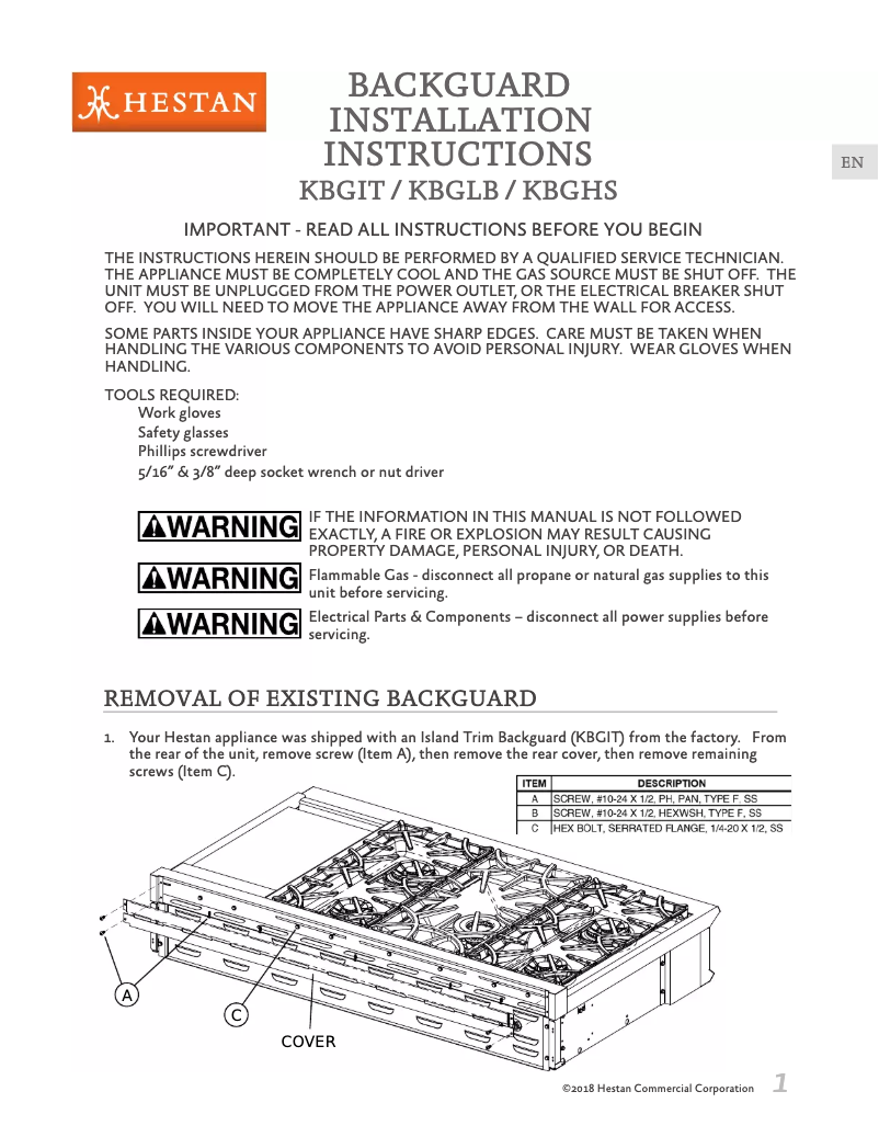 Image de la première page du manuel de l'appareil KRT485GDNGBU