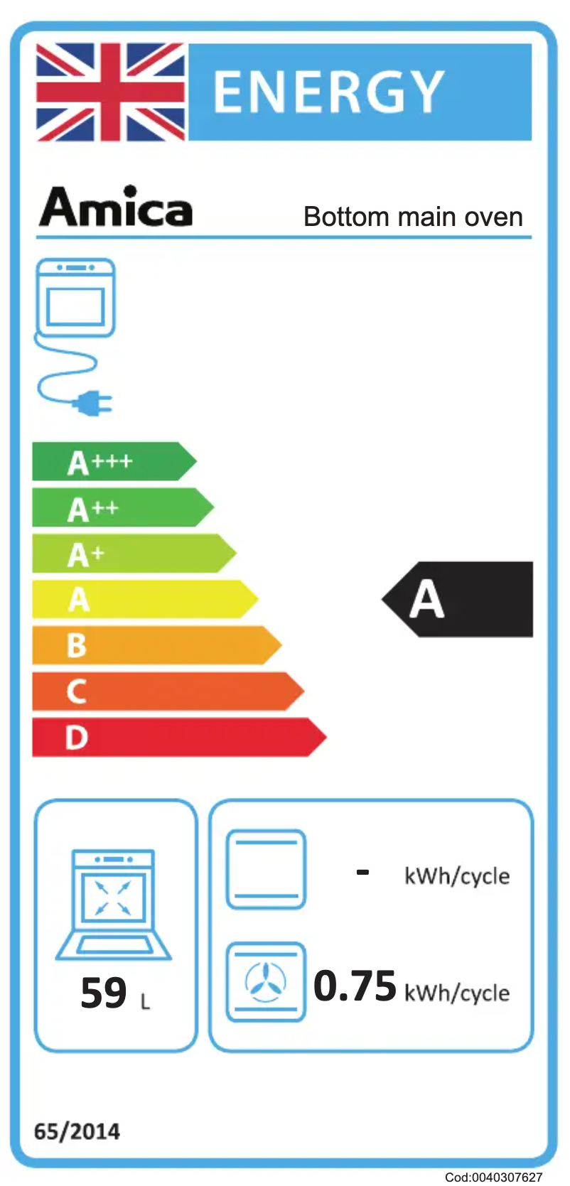 Página 1 del manual Etiqueta energética Amica ADC900SS