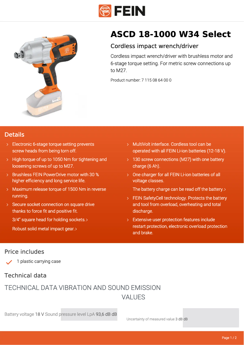 Image de la première page du manuel de l'appareil ASCD 18-1000 W34 Select