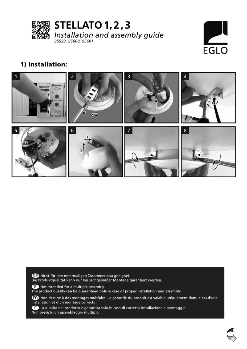 Page n°1 - Manuel utilisateur Eglo Stellato 2