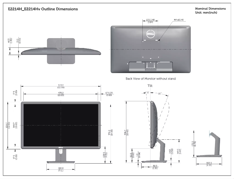 Image de la première page du manuel de l'appareil E Series E2214H
