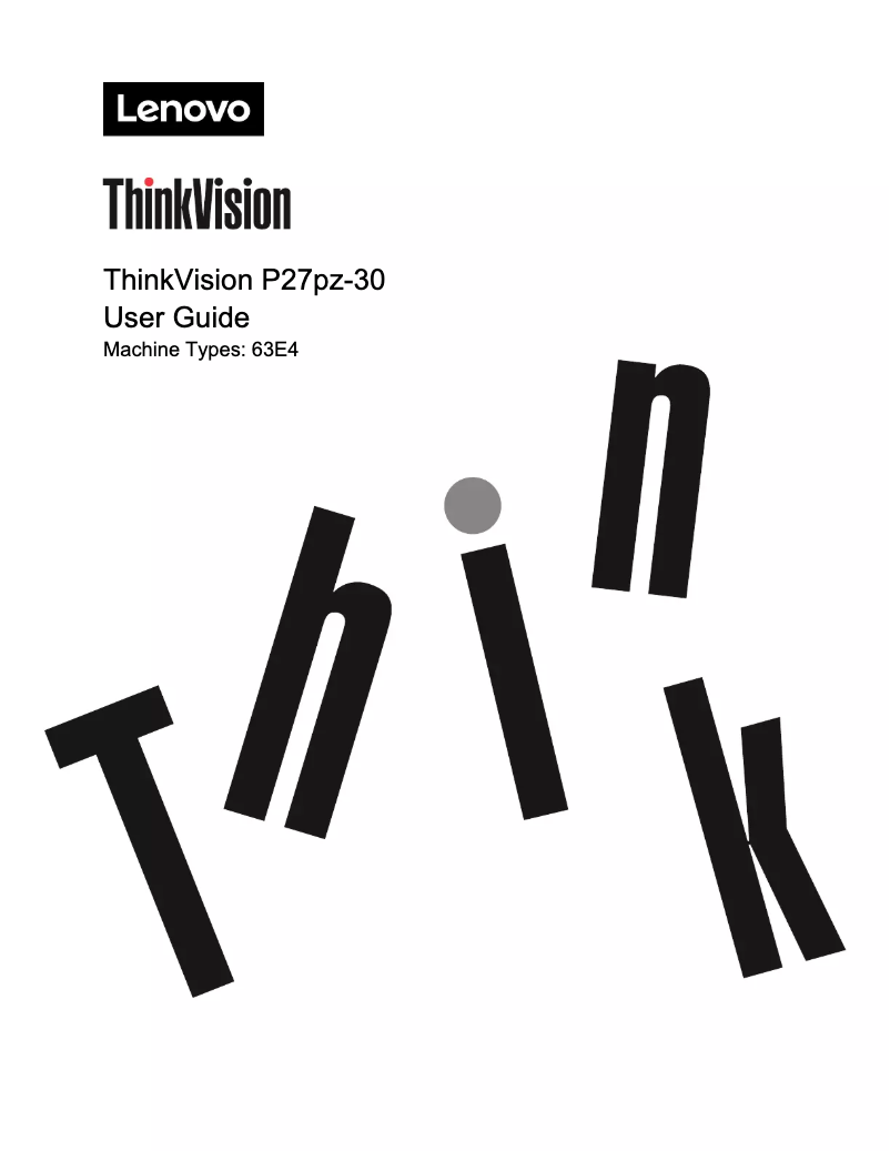 Page n°1 - Manuel utilisateur Lenovo ThinkVision P27pz-30