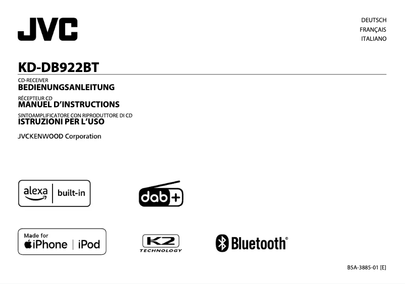 Page 1 of the manual User Manual JVC KD-DB922BT