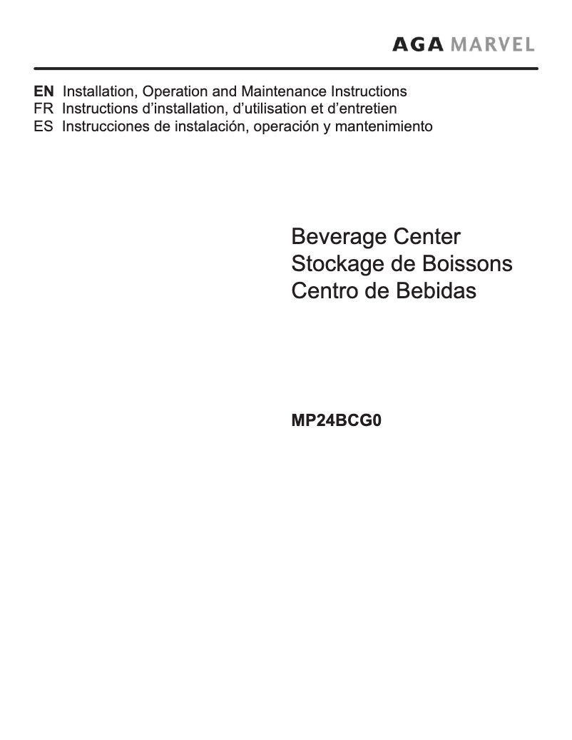 Image de la première page du manuel de l'appareil MP24BCG0LS