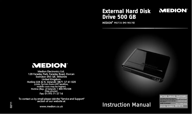 Page n°1 - Manuel utilisateur Medion P82721 (MD 90170)