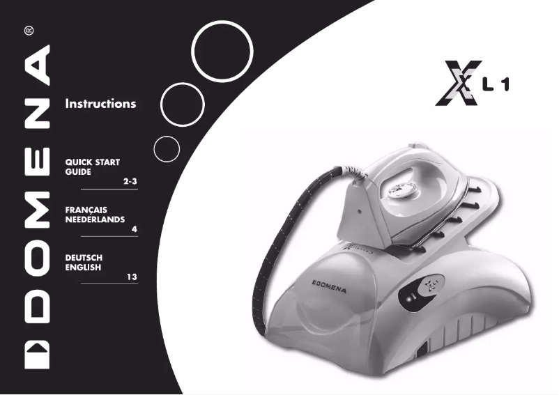 Page 1 de la notice Manuel utilisateur Domena Xl 1