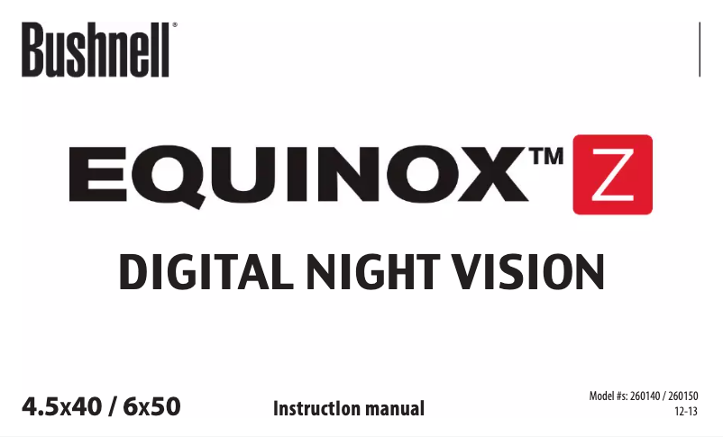 Image de la première page du manuel de l'appareil Equinox Z