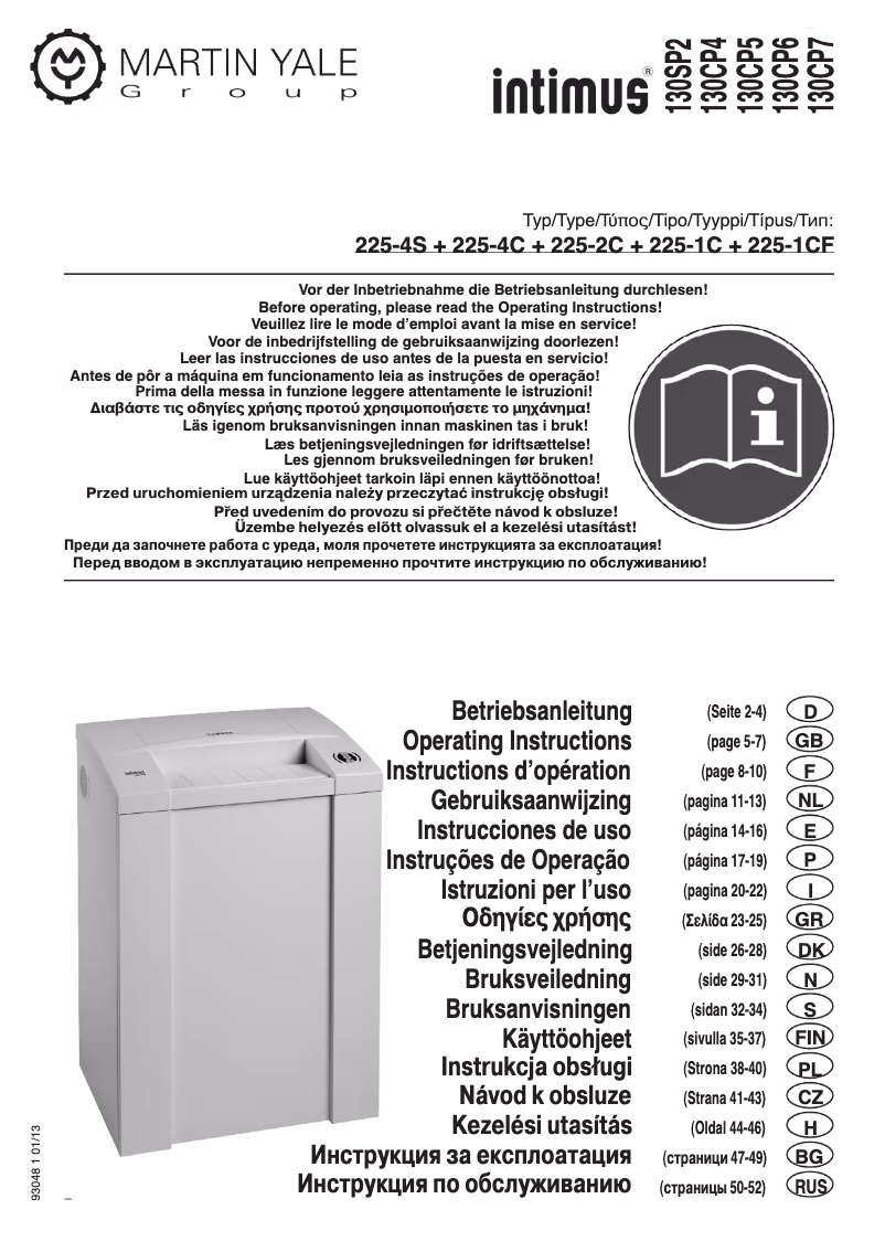 Page n°1 - Manuel utilisateur Intimus Pro 130 CP5